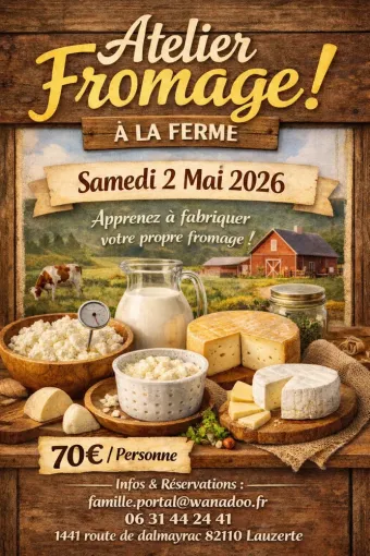 Participez à notre atelier fromage le 2 mai 2026, Montauban, Au Clair de la Brune
